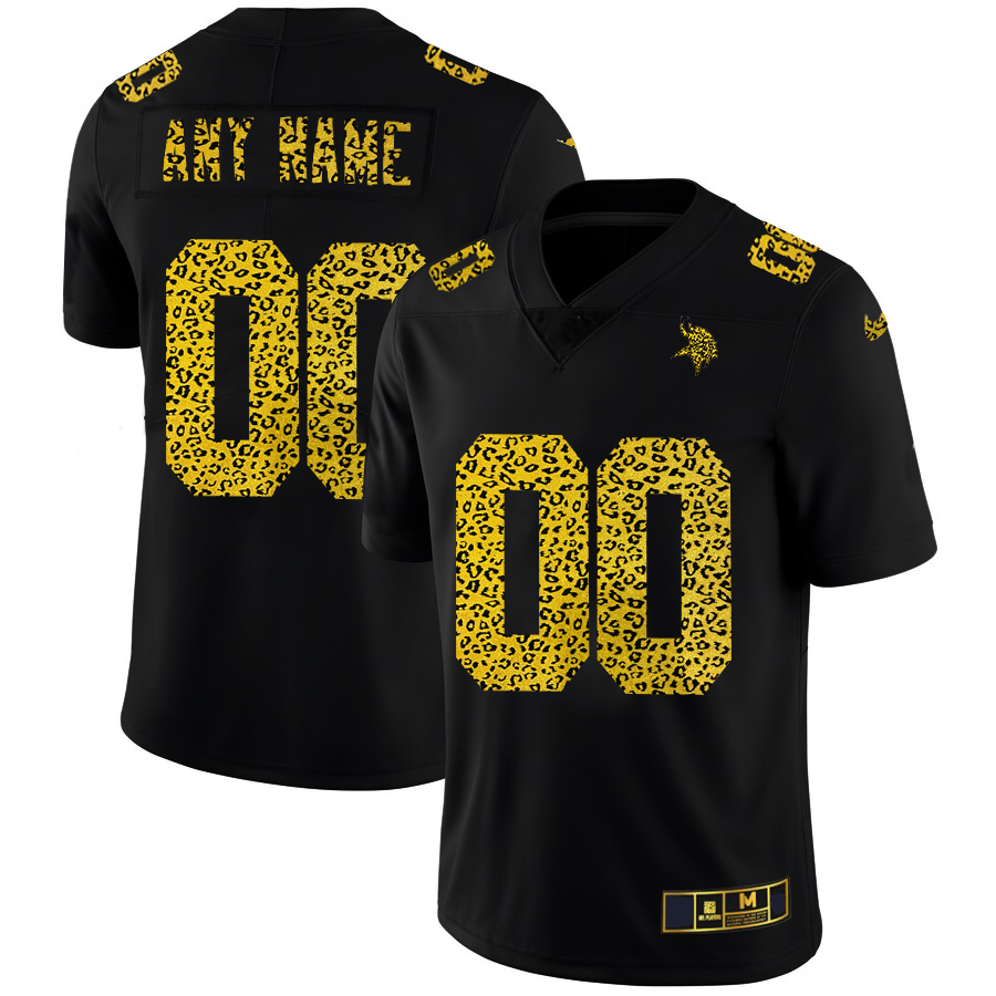 Custom1 Minnesota Vikings Leopard Print Fashion Vapor Limited Jersey1 Black Stitched Jerseys Football Jerseys football jersey product view 1