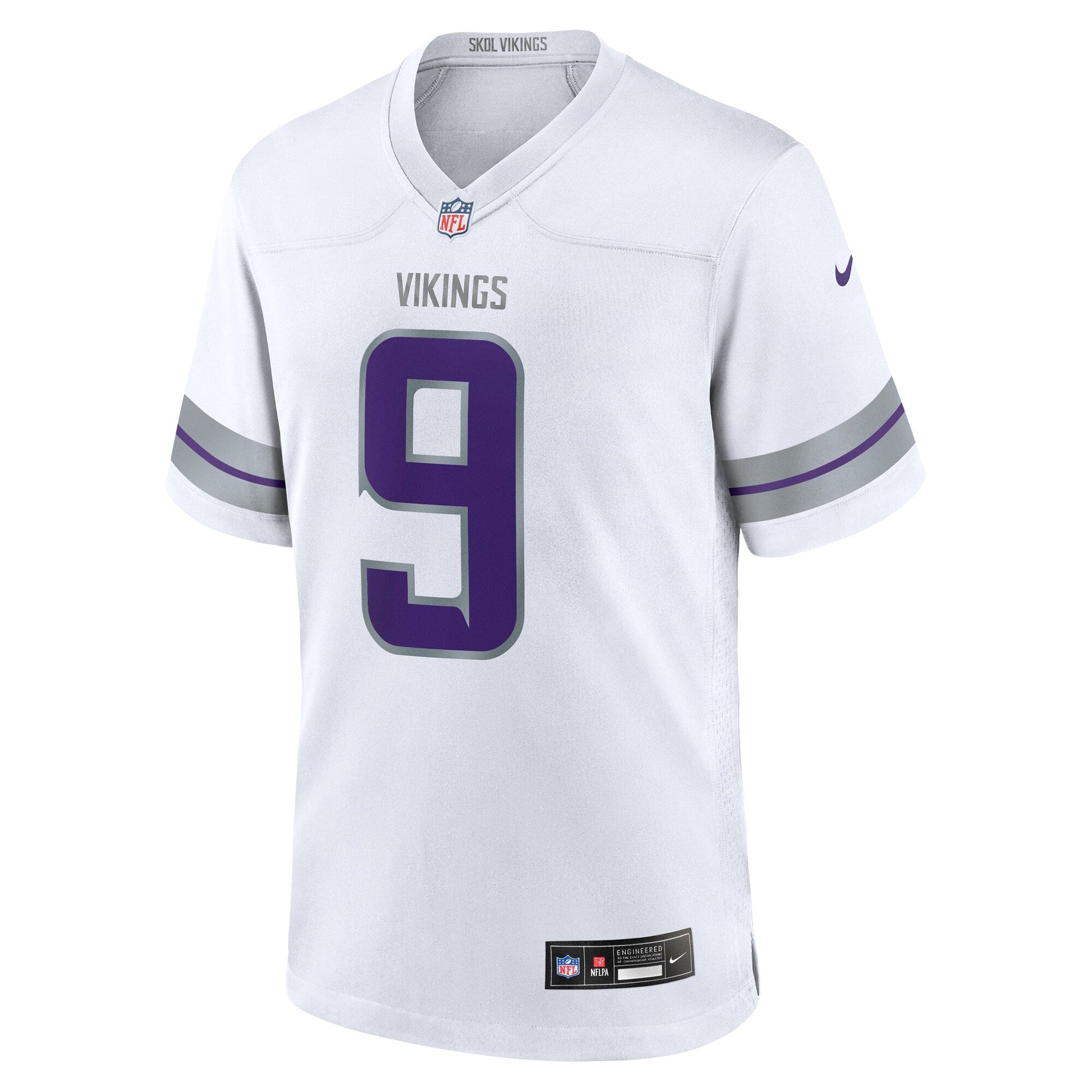 J.J. McCarthy Minnesota Vikings Alternate Game Jersey - White football jersey product view 2