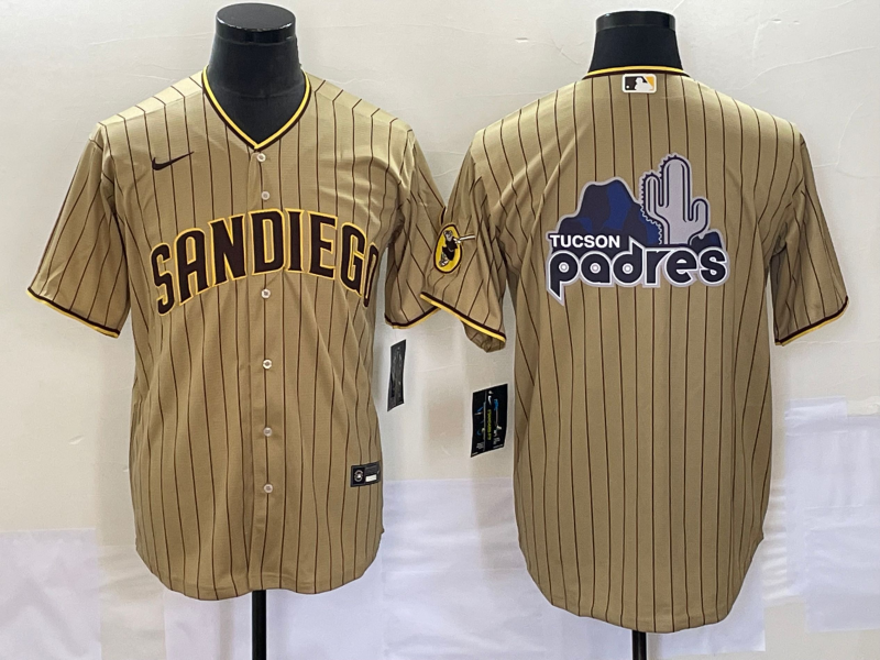 Men's San Diego Padres Tan Alternate Replica Team Jersey baseball jersey product view 1