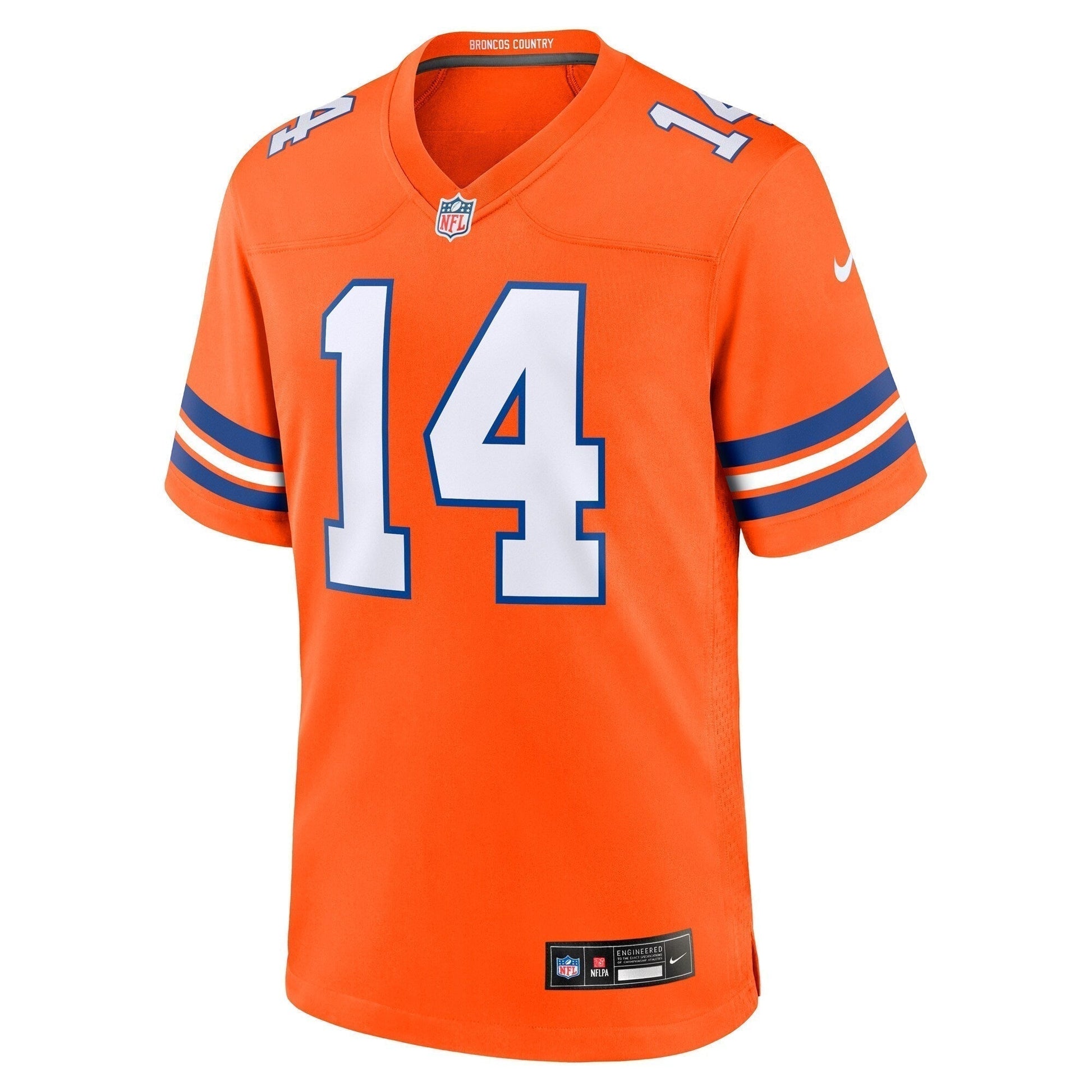 Courtland Sutton Denver Broncos Mile High Collection 1977 Throwback Game Jersey - Orange football jersey product view 2