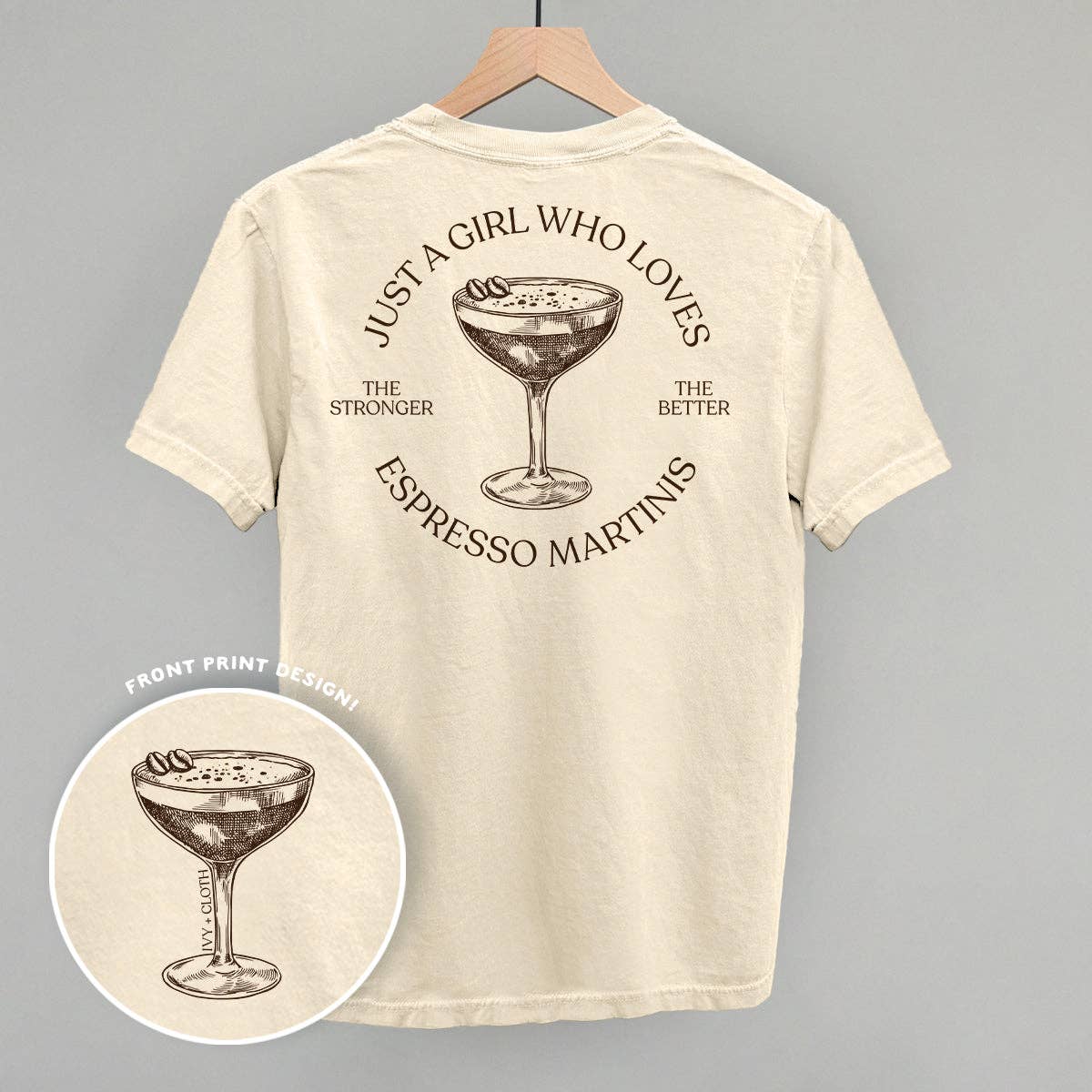 Just A Girl Who Loves Espresso Martinis (Back Print) Unisex T-shirt, Sweatshirt, Hoodie, Long Sleeve Tee - T-Shirt, Sweatshirt, Hoodie