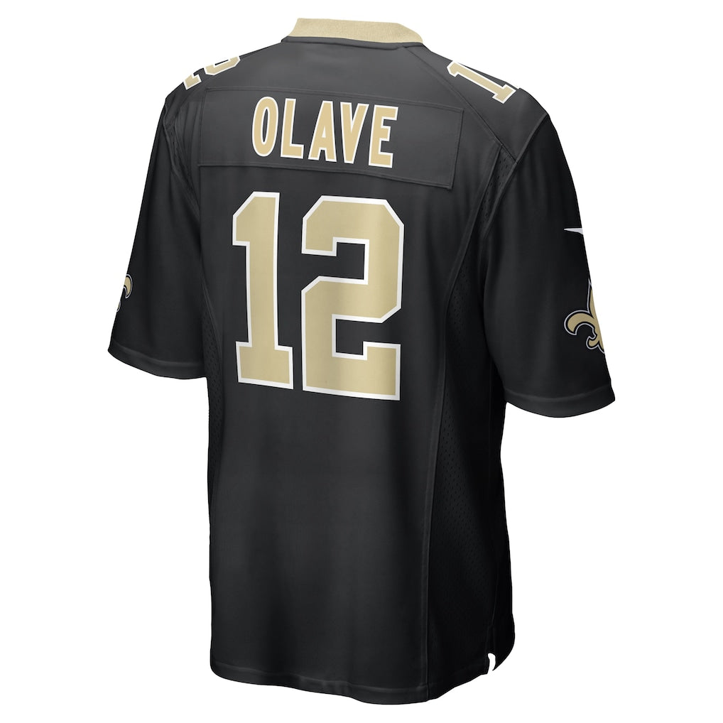 NO.Saints #12 Chris Olave Black Player Game Jersey football jersey product view 1