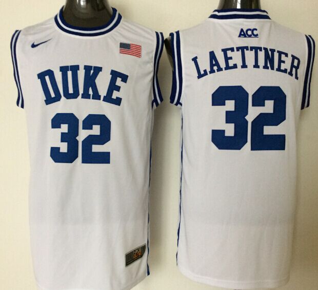 Men's Duke Blue Devils Christian Laettner #32 White Player Jersey sports jersey product view 1