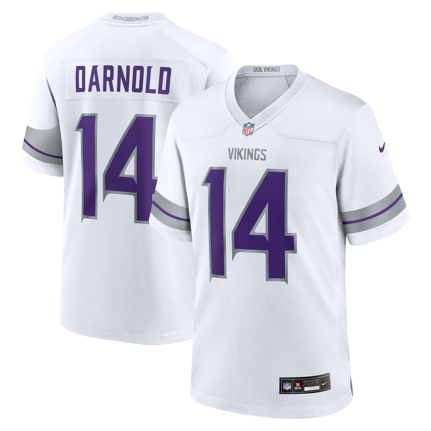 Sam Darnold Minnesota Vikings Alternate Game Jersey - White football jersey product view 1