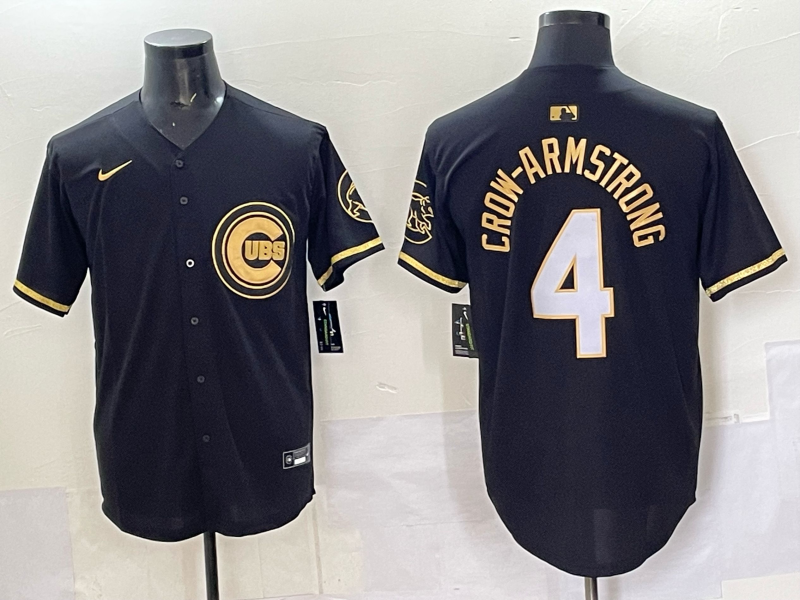 Men's Chicago Cubs Pete Crow-Armstrong Black Alternate Limited Player Jersey baseball jersey product view 1