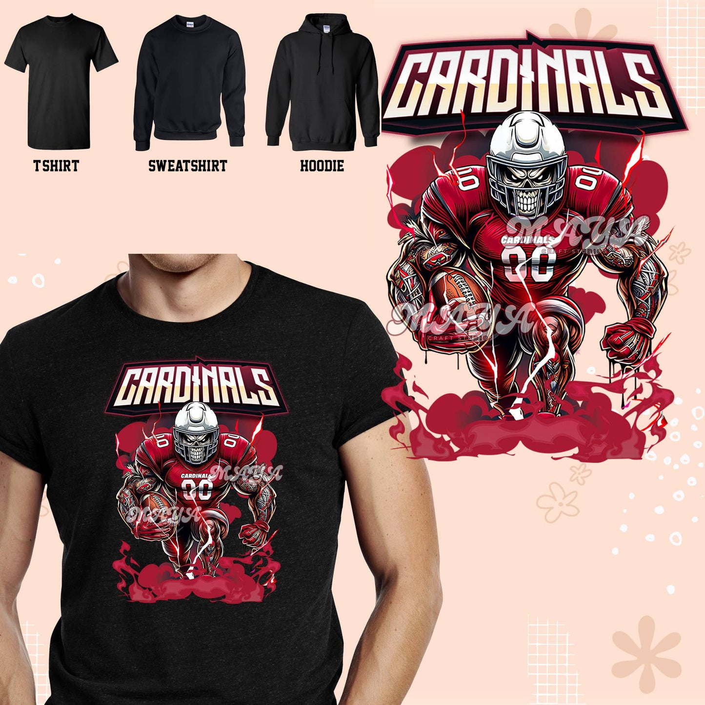 Game Day Shirt Arizona Cardinals Mascot Mom Gift Unisex T-shirt, Sweatshirt, Hoodie, Long Sleeve Tee - T-Shirt, Sweatshirt, Hoodie