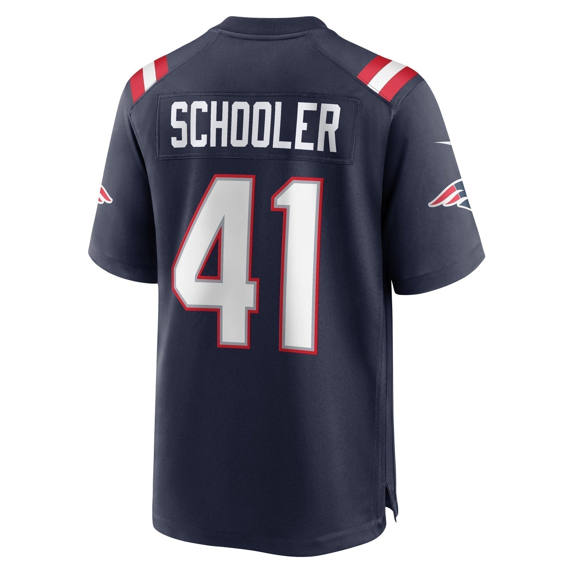 Brenden Schooler New England Patriots Game Jersey - Navy football jersey product view 3