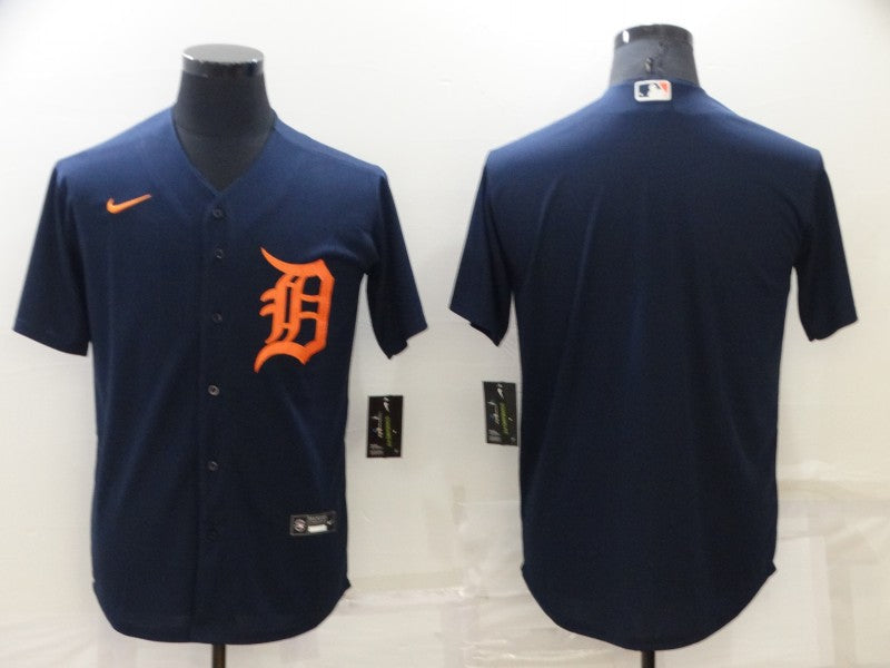 Men's Detroit Tigers Navy Alternate Authentic Blank Jersey1 baseball jersey product view 1