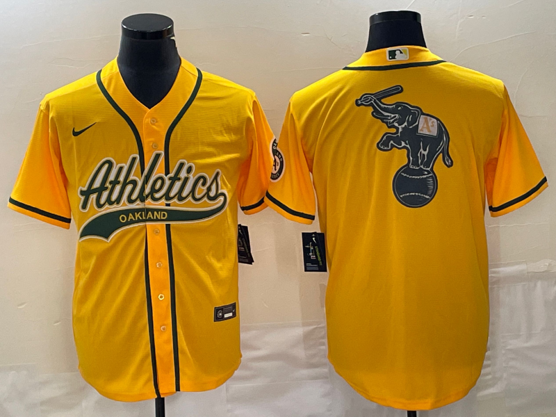 Men's Oakland Athletics Gold Replica Game Jersey Joint Edition baseball jersey product view 1