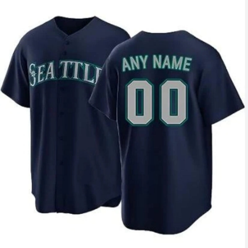 Men's Seattle Mariners Navy Alternate Replica Custom Jersey1 baseball jersey product view 1