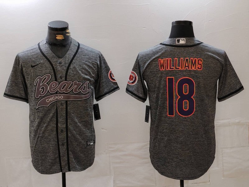 Men's Chicago Bears Caleb Williams #18 Gray Game Jersey1 football jersey product view 1