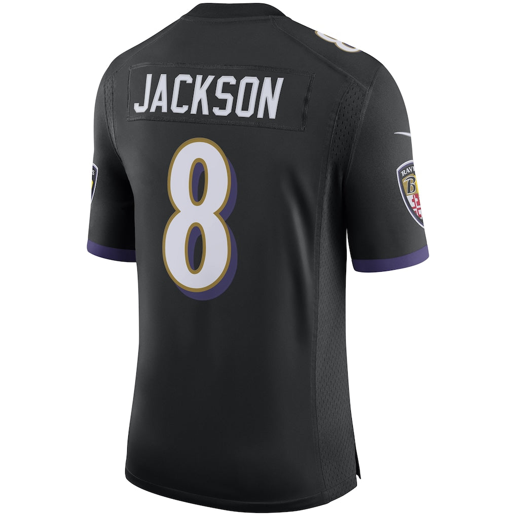 B.Ravens #8 Lamar Jackson Black Speed Machine Limited Jersey football jersey product view 1