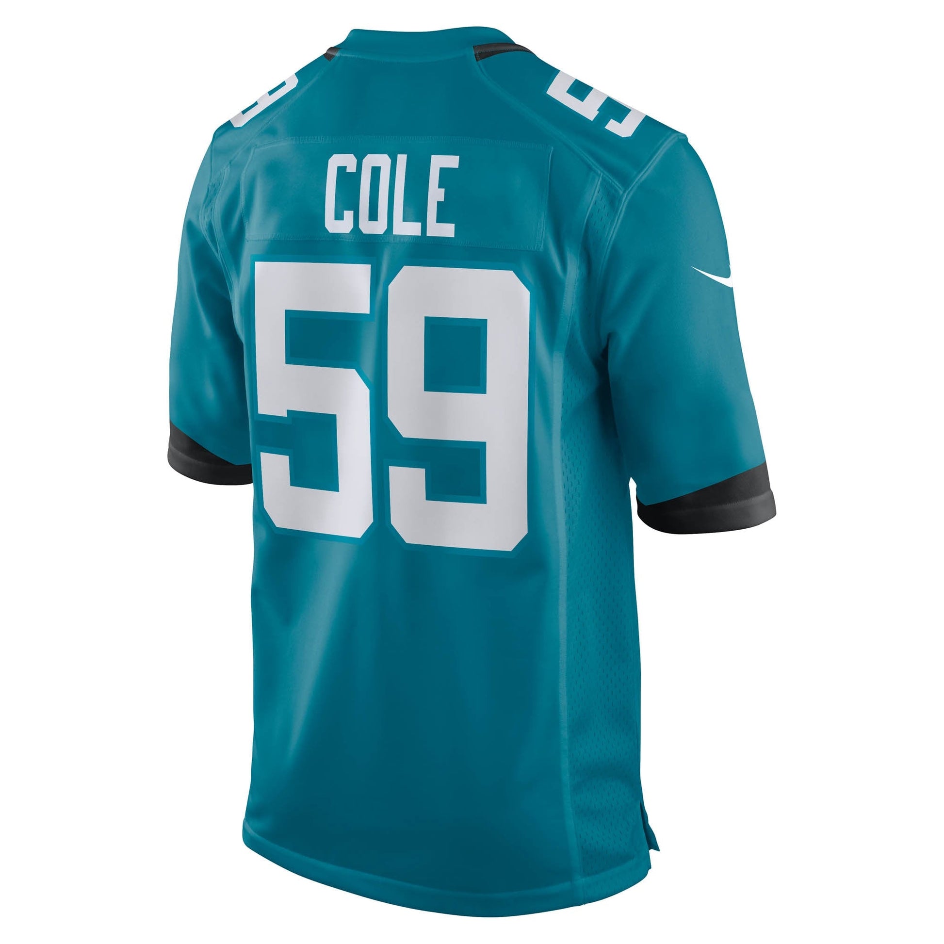 Myles Cole Jacksonville Jaguars Team Game Jersey - Teal football jersey product view 3