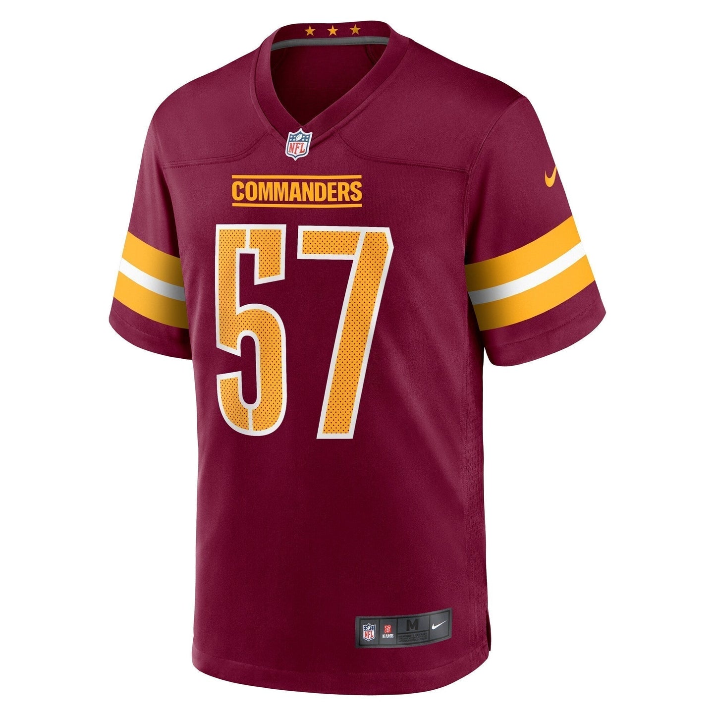 Cody Barton Washington Commanders Game Jersey - Burgundy football jersey product view 2