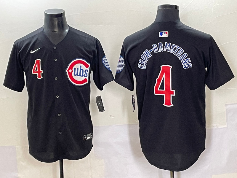 Men's Chicago Cubs Pete Crow-Armstrong Black Limited Player Jersey baseball jersey product view 1