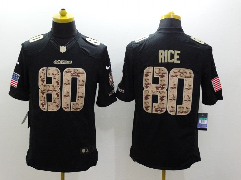 Men's San Francisco 49ers #80 Jerry Rice Black Game Jersey1 football jersey product view 1