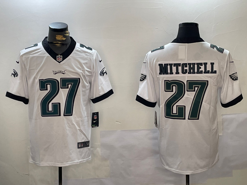 Men's Philadelphia Eagles Quinyon Mitchell White Game Jersey football jersey product view 1