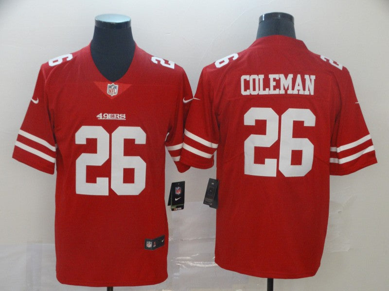 Men's San Francisco 49ers Tevin Coleman Red Game Jersey football jersey product view 1