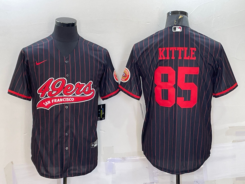 Men's San Francisco 49ers George Kittle #85 Black Player Game Jersey1 Joint Edition football jersey product view 1