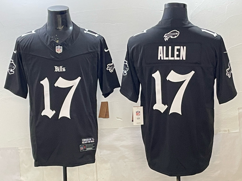 Men's Buffalo Bills Josh Allen Black Retired Player Jersey football jersey product view 1