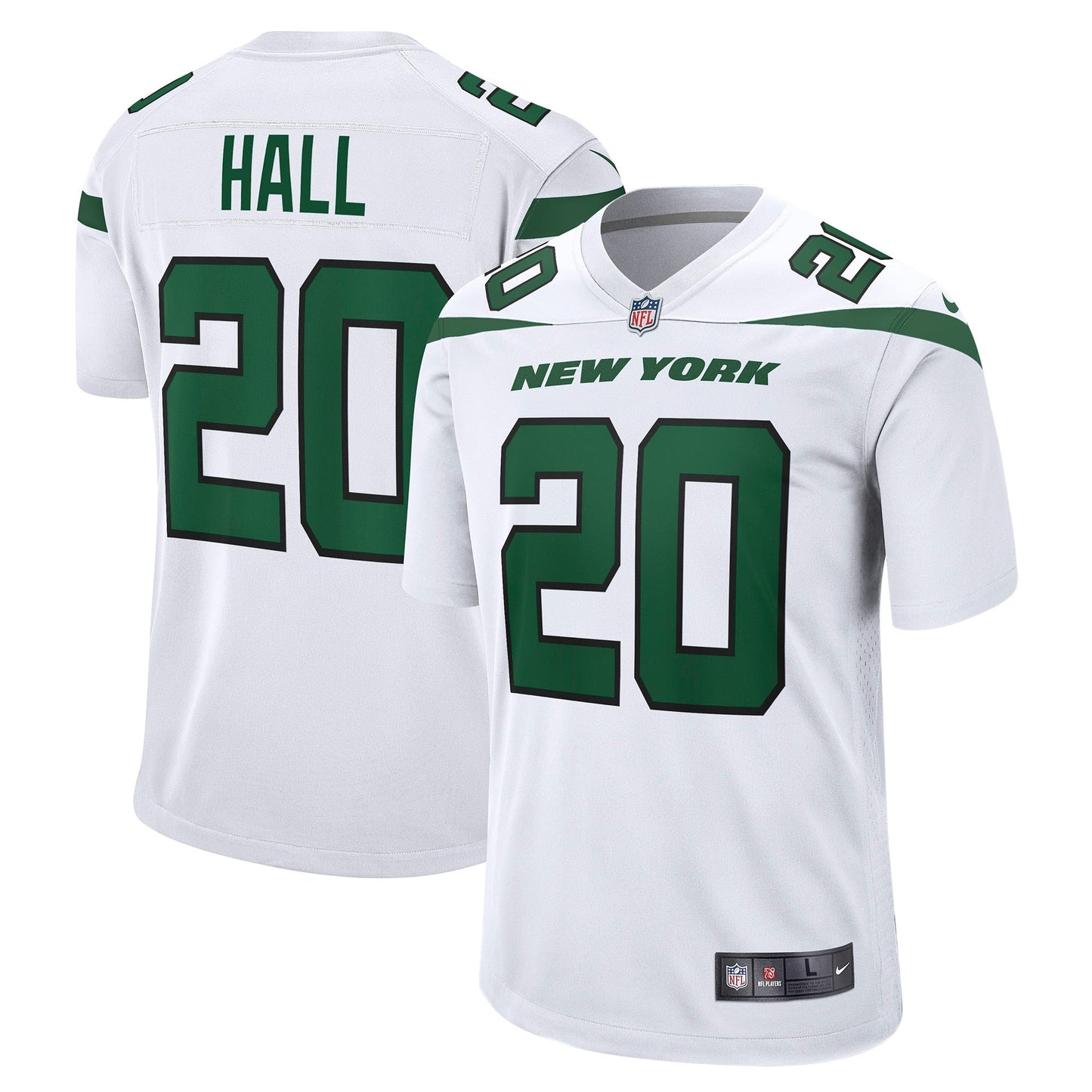 Breece Hall New York Jets Away Game Jersey - White football jersey product view 1