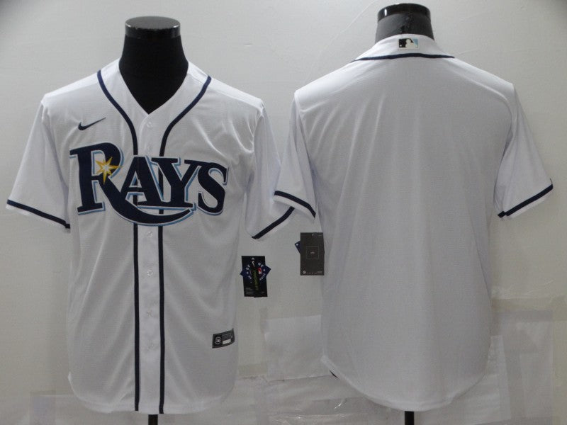 Men's Tampa Bay Rays White Home Replica Blank Jersey1 baseball jersey product view 1