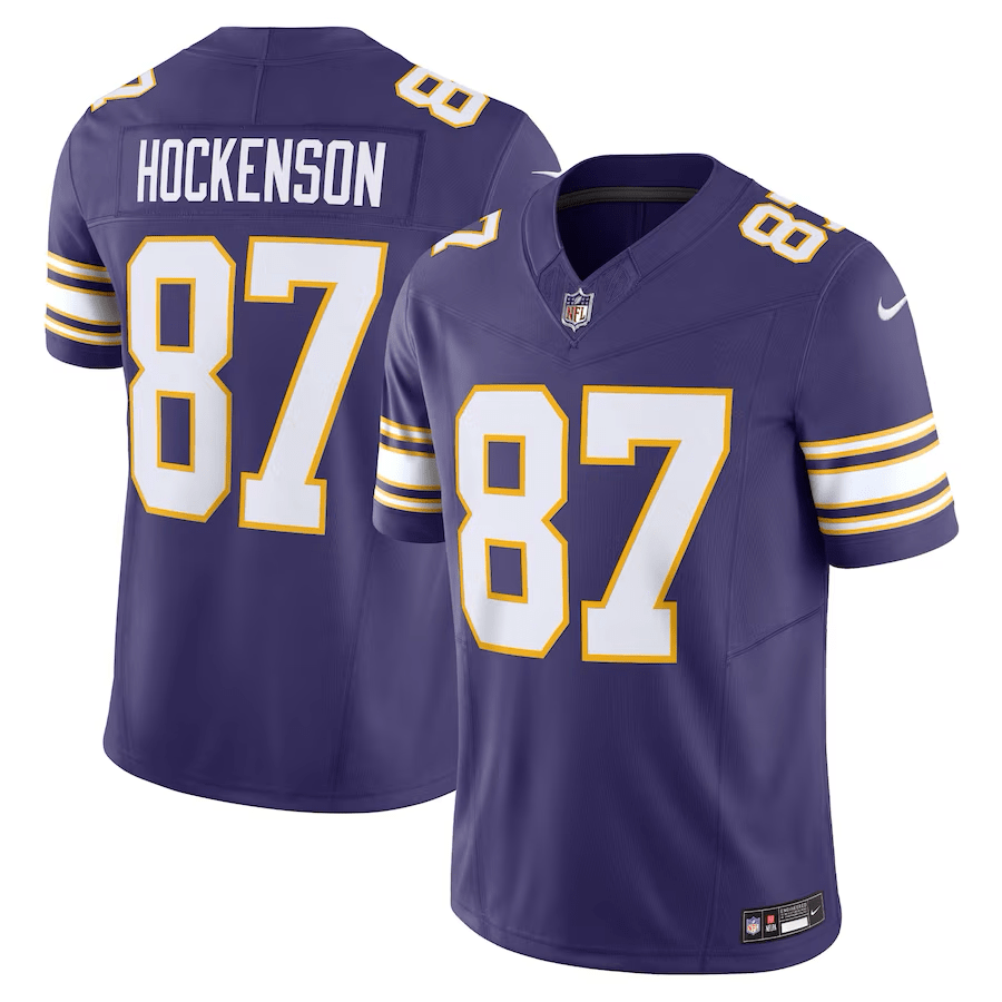 TJ Hockenson Minnesota Vikings Throwback Jersey football jersey product view 1