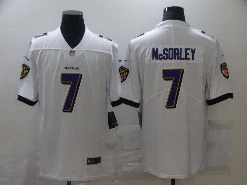 Men's Baltimore Ravens Trace McSorley #7 White Game Jersey1 football jersey product view 1