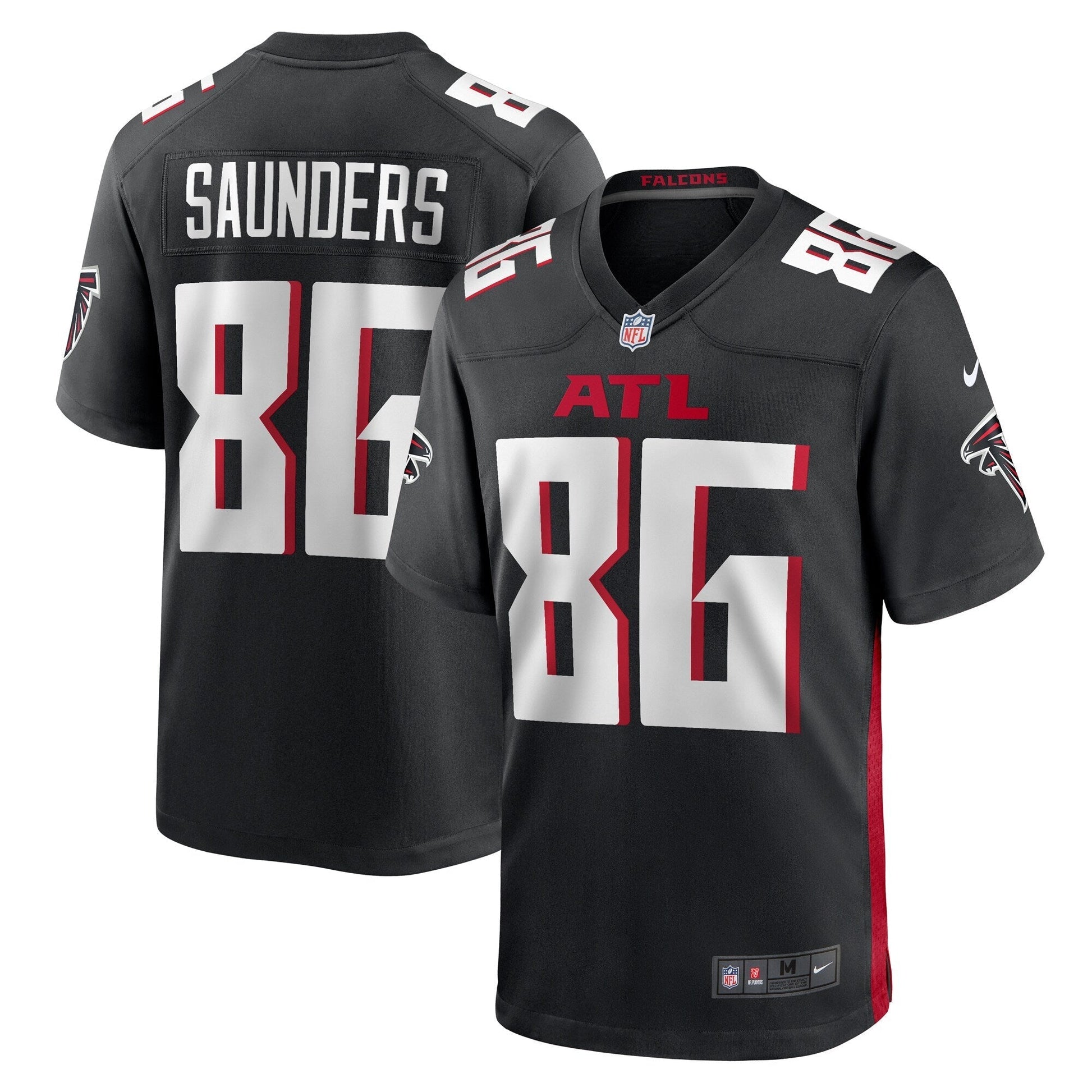 CJ Saunders Atlanta Falcons Team Game Jersey - Black football jersey product view 1