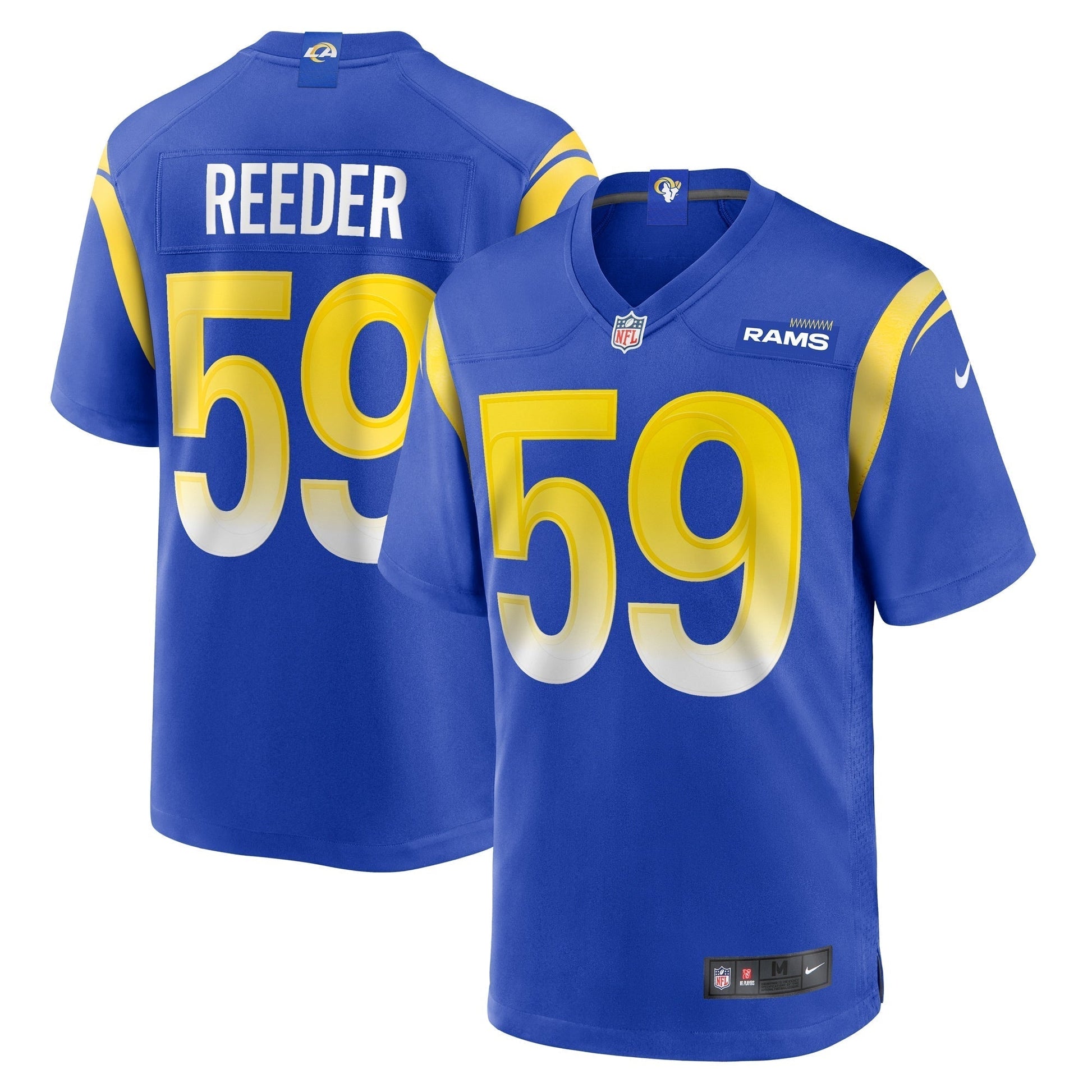 Troy Reeder Los Angeles Rams Team Game Jersey - Royal football jersey product view 1