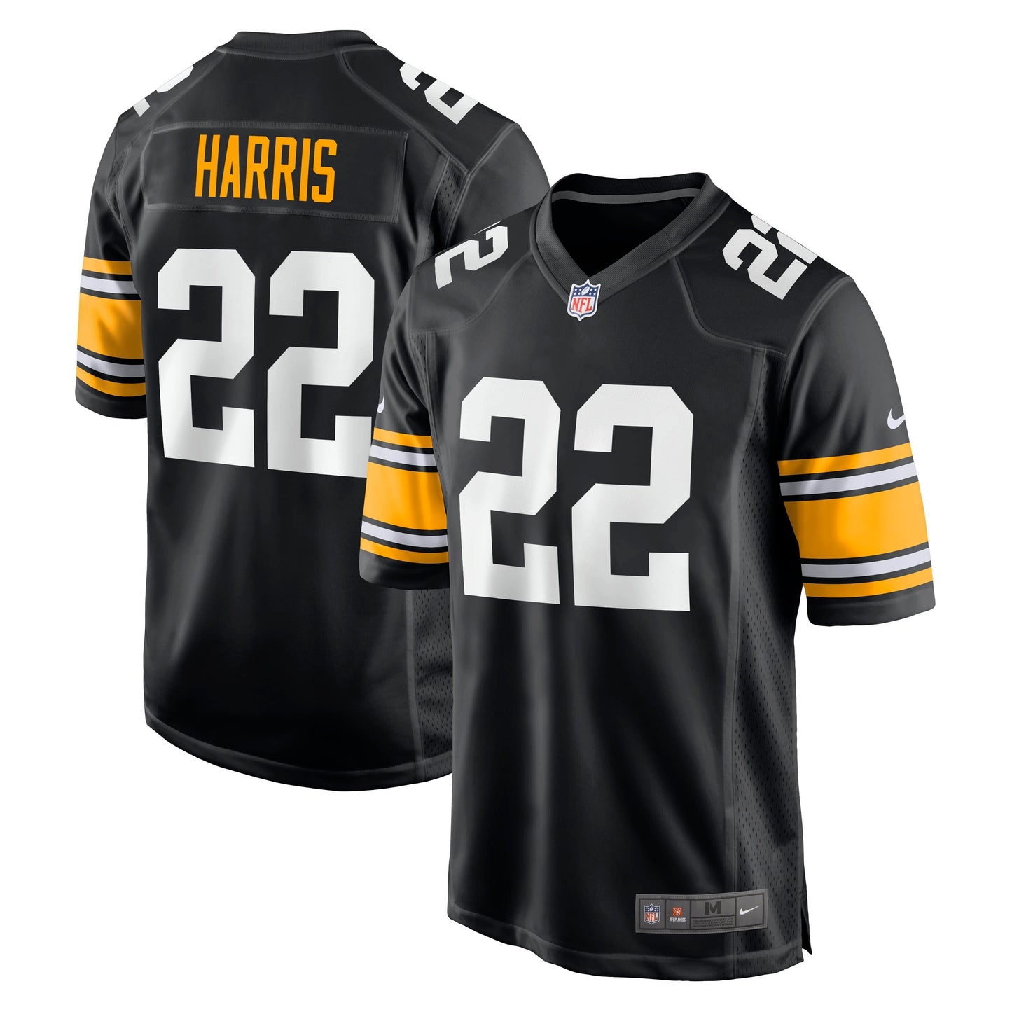 Najee Harris Pittsburgh Steelers Game Jersey - Black football jersey product view 1