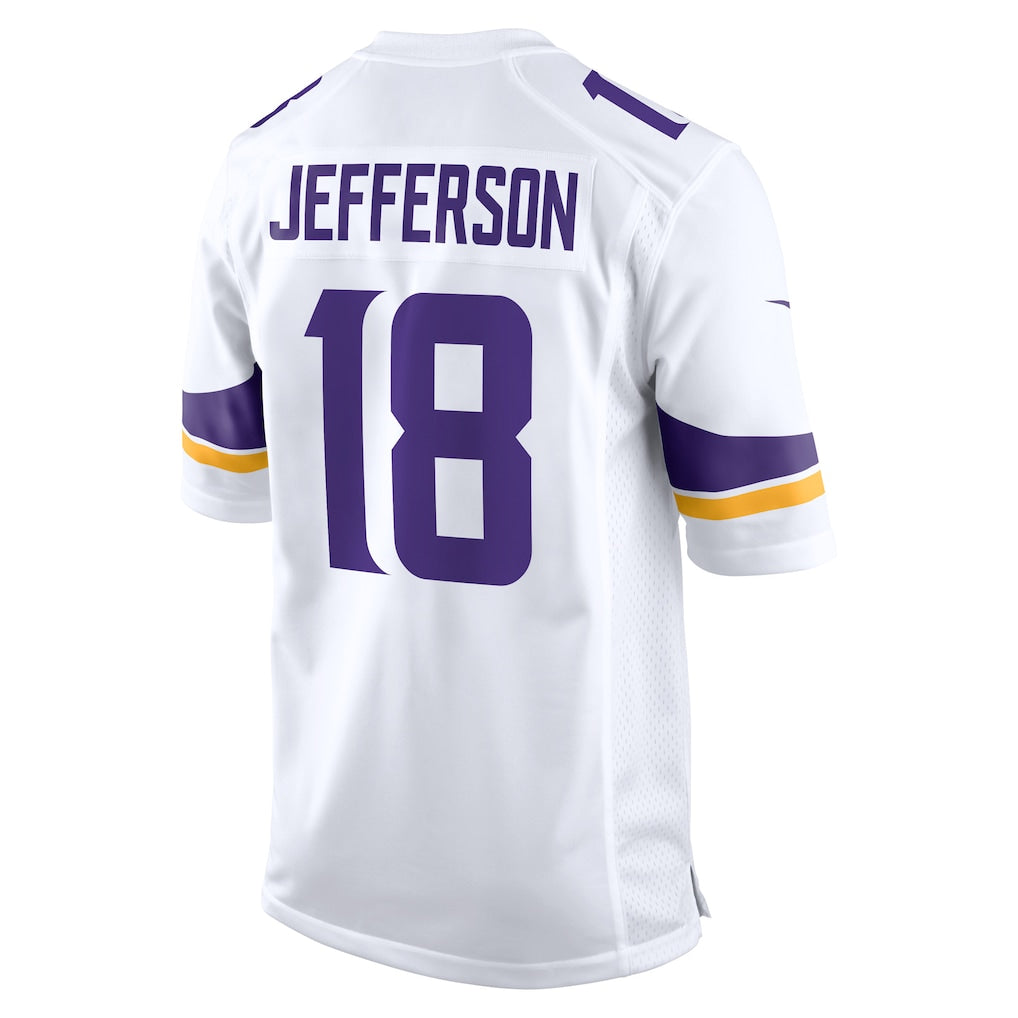 M.Vikings #18 Justin Jefferson White Game Player Jersey football jersey product view 1