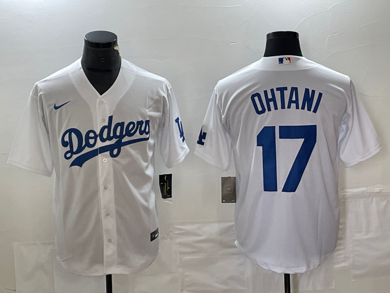 Men's Los Angeles Dodgers Shohei Ohtani #17 White Home Replica Player Jersey1 baseball jersey product view 1