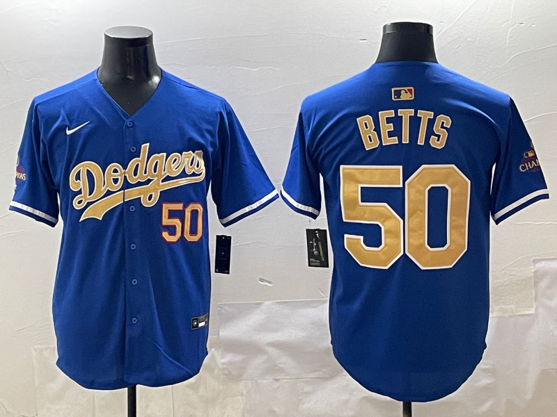 Men's Los Angeles Dodgers Mookie Betts Royal 2025 Gold Collection Limited Jersey baseball jersey product view 1