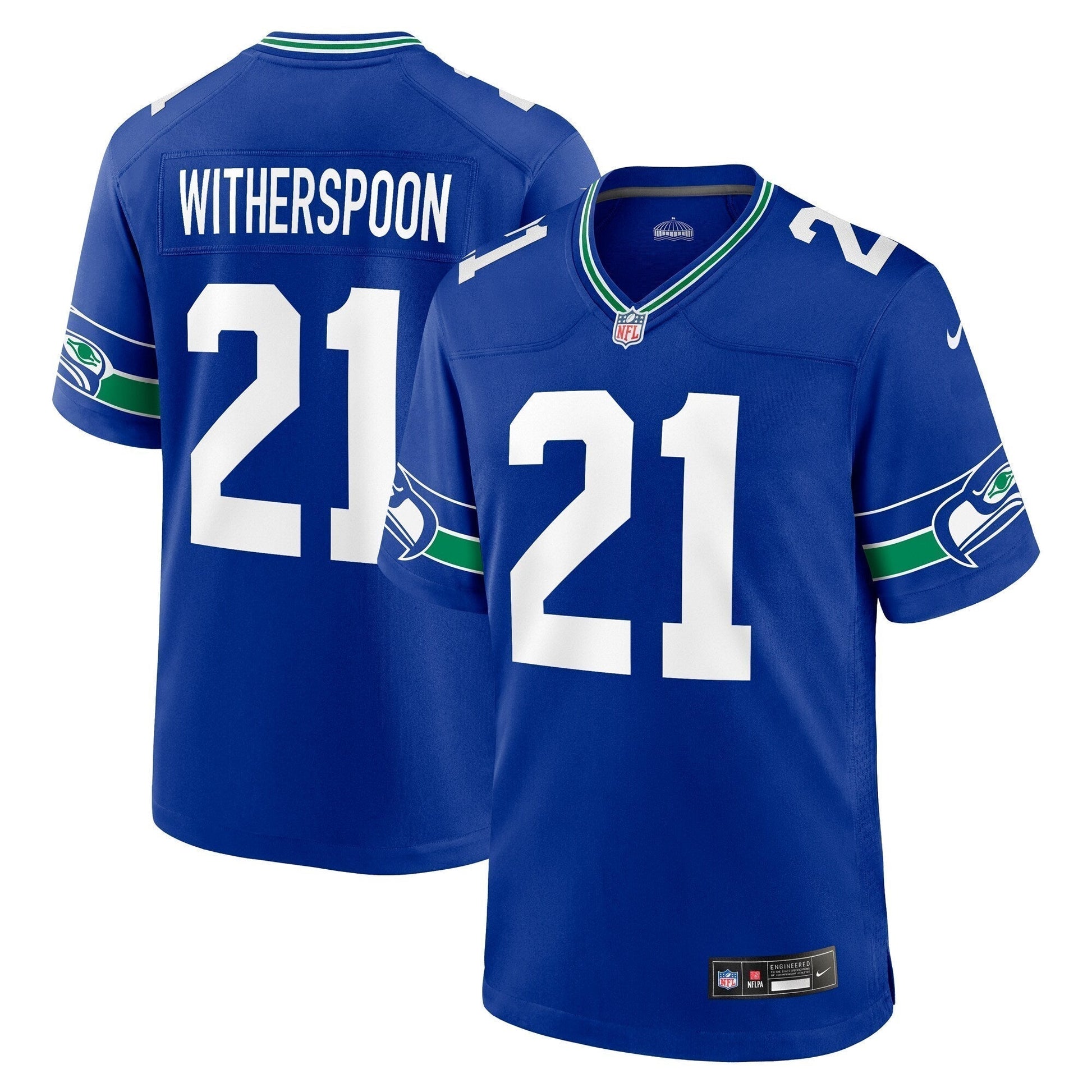 Devon Witherspoon Seattle Seahawks Throwback Game Jersey - Royal football jersey product view 1
