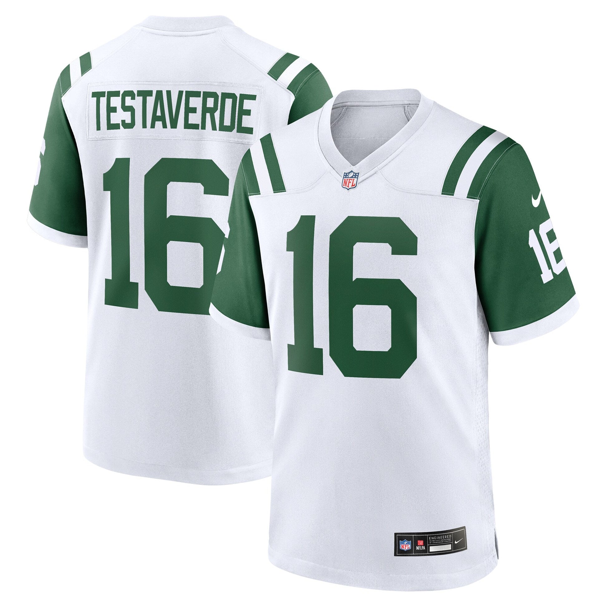 Vinny Testaverde New York Jets Classic Alternate Retired Game Jersey - White football jersey product view 1