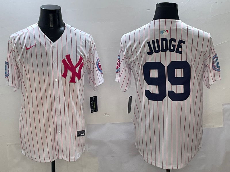 Men's New York Yankees Aaron Judge White Team Game Jersey baseball jersey product view 1