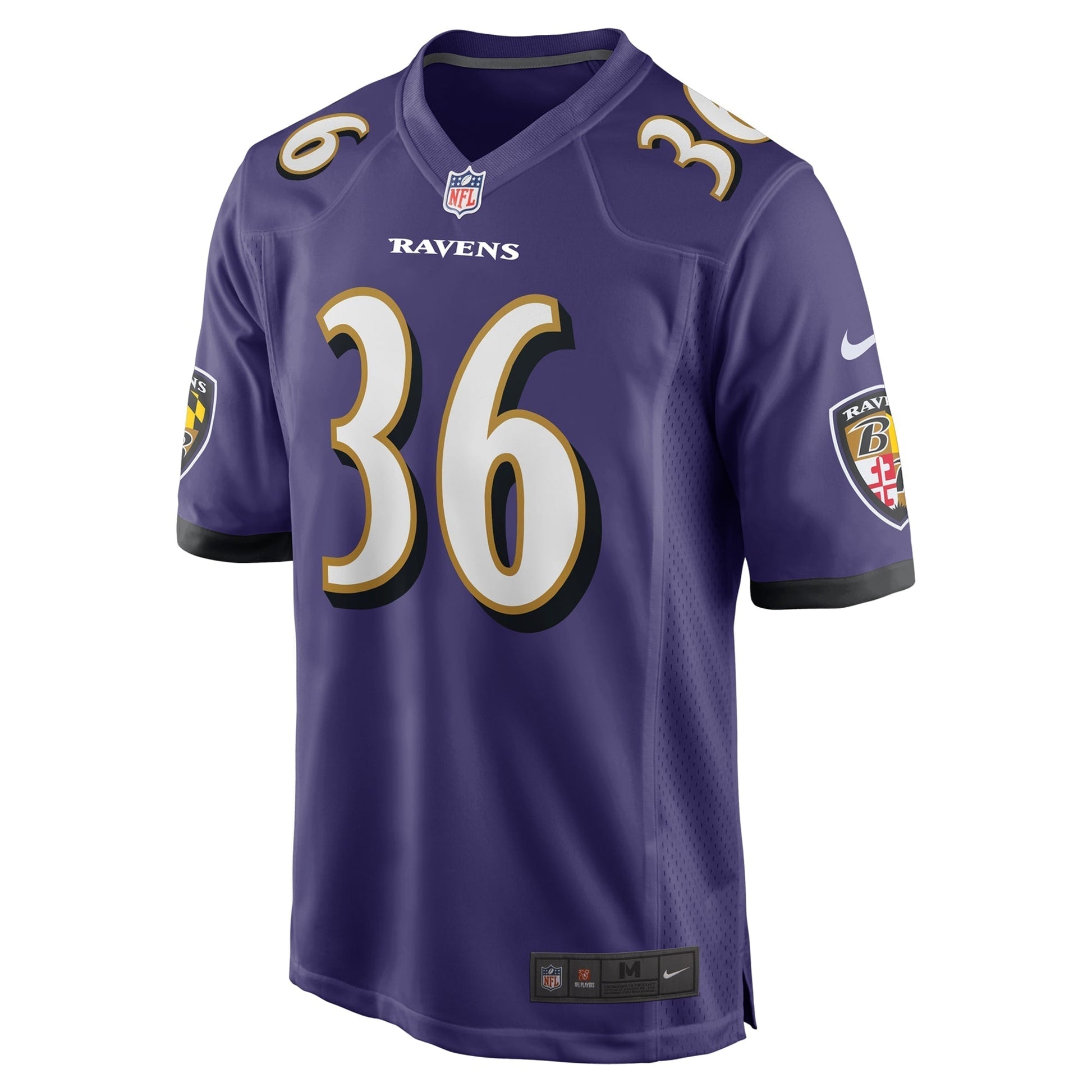 Owen Wright Baltimore Ravens Team Game Jersey - Purple football jersey product view 2