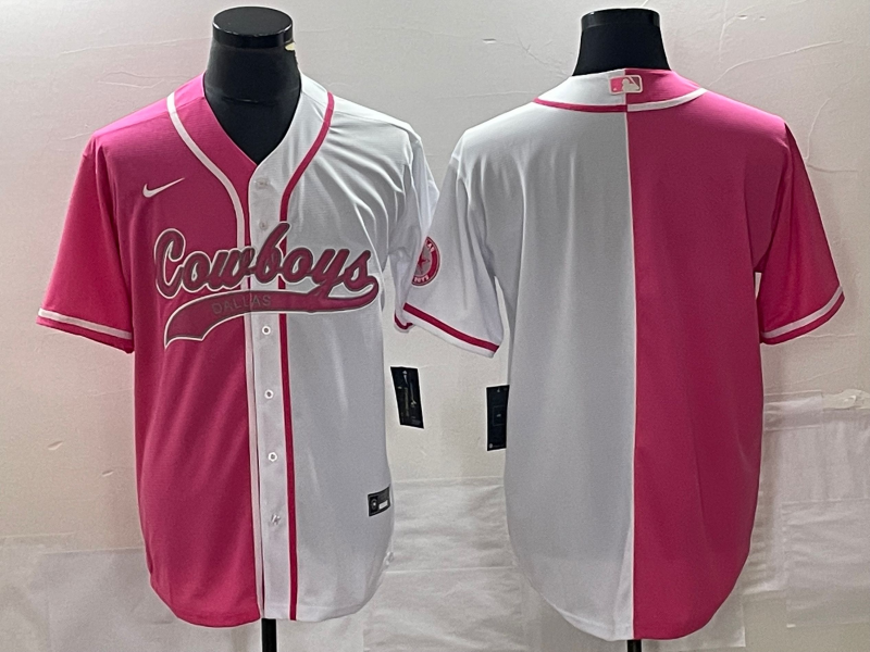 Men's Dallas Cowboys Pink/White Blank Jersey football jersey product view 1