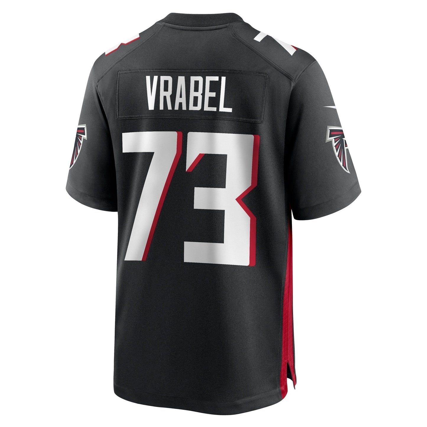 Tyler Vrabel Atlanta Falcons Game Jersey - Black football jersey product view 3