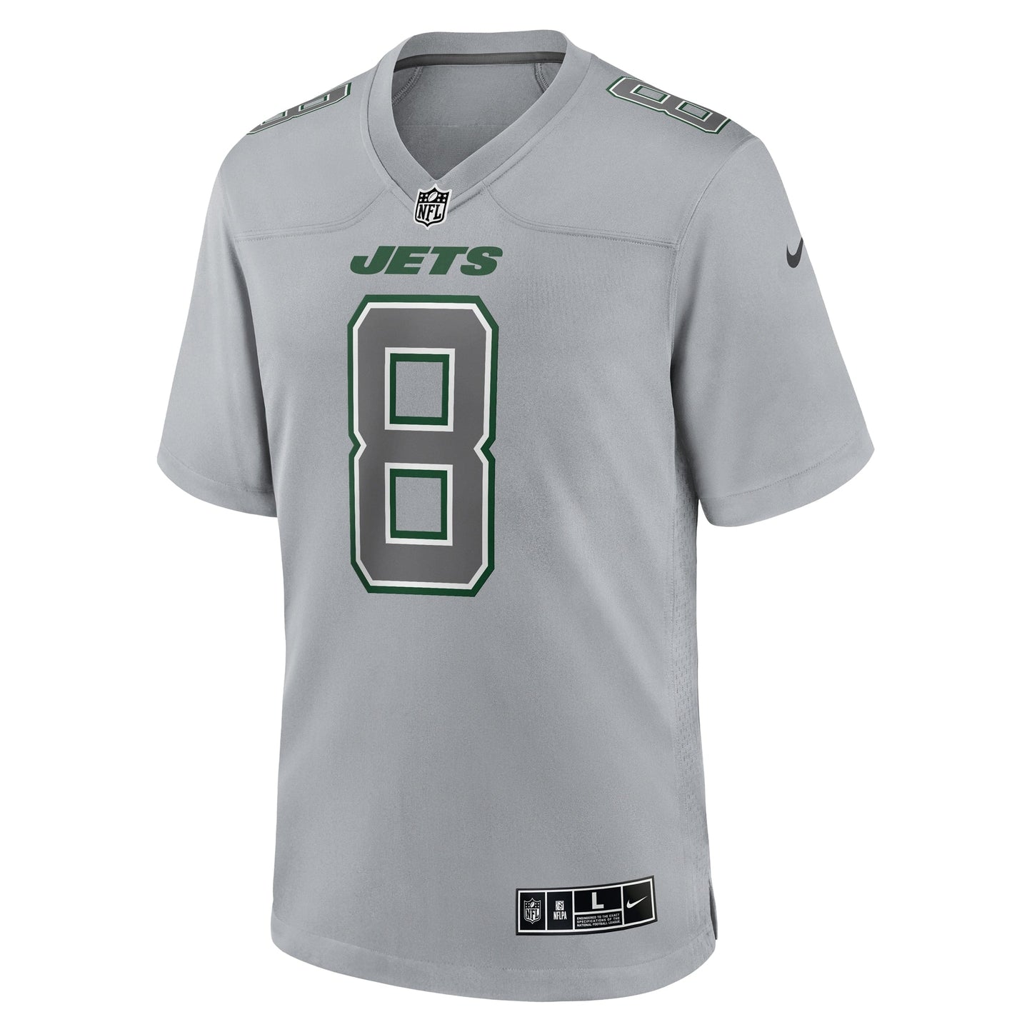 Aaron Rodgers New York Jets Atmosphere Fashion Game Jersey - Heather Gray football jersey product view 2