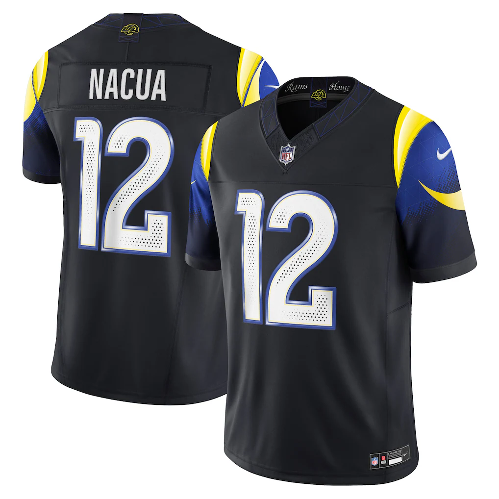 Men's Los Angeles Rams Puka Nacua #12 Midnight Blue 2025 Rivalries Collection Game Jersey football jersey product view 1