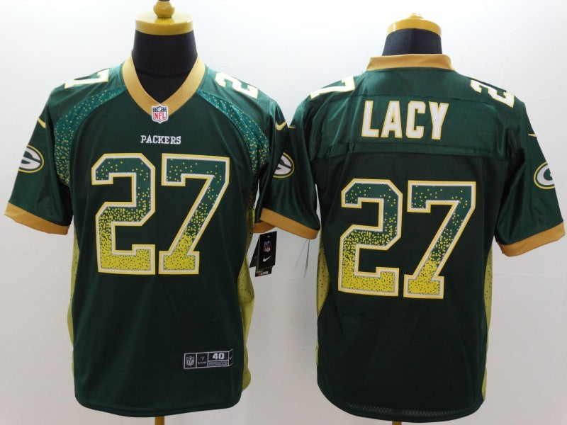 Men's Green Bay Packers Eddie Lacy #27 Green Game Jersey1 football jersey product view 1