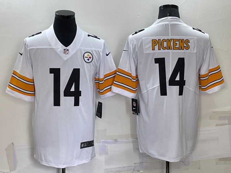 Men's Pittsburgh Steelers George Pickens White Game Jersey football jersey product view 1