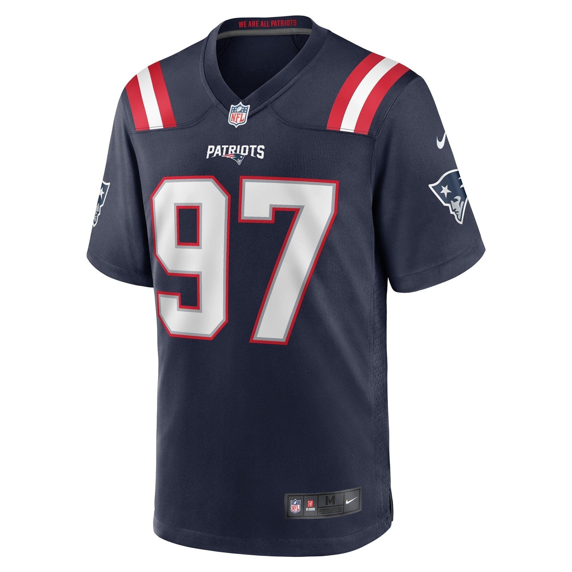 DaMarcus Mitchell New England Patriots Game Jersey - Navy football jersey product view 2