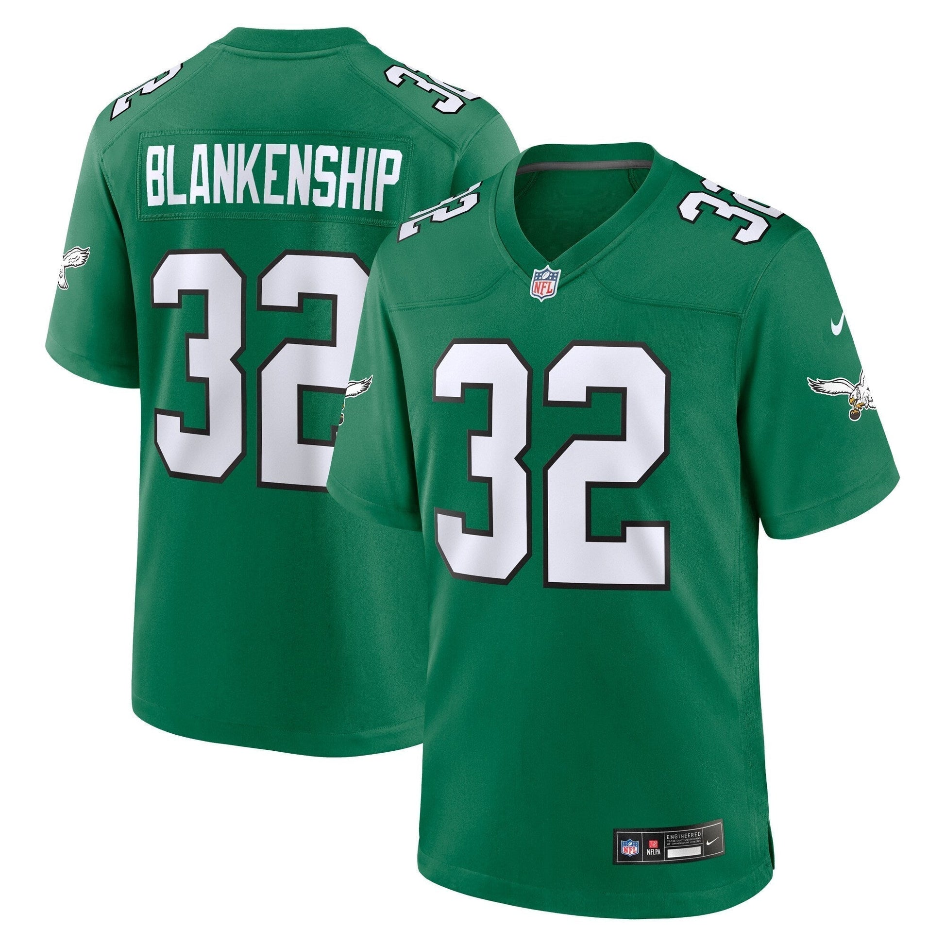 Reed Blankenship Philadelphia Eagles Alternate Game Jersey - Kelly Green football jersey product view 1