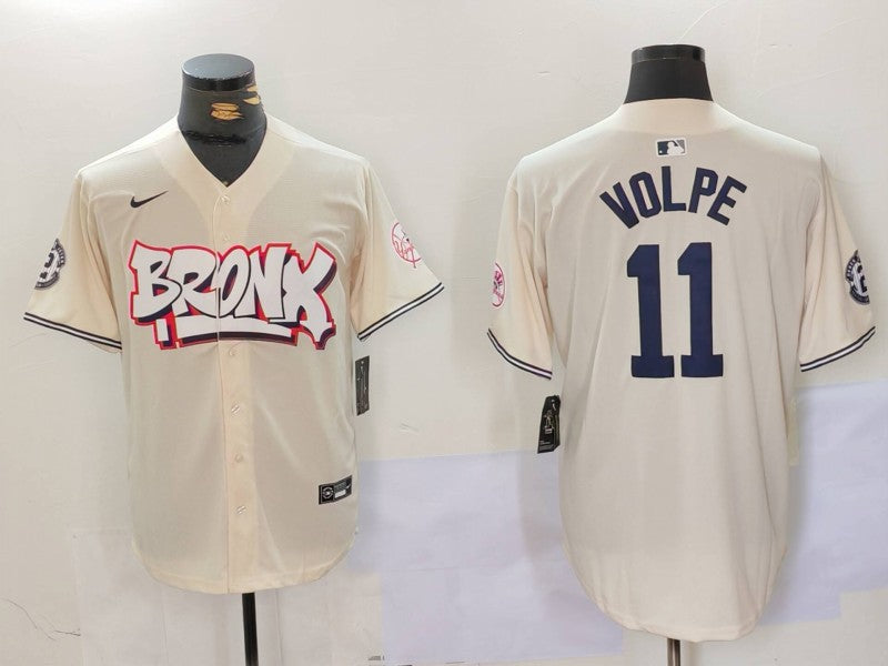 Men's New York Yankees Anthony Volpe #11 Cream Limited Player Jersey baseball jersey product view 1