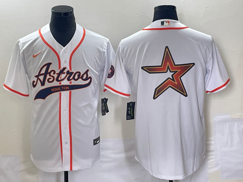 Men's Houston Astros White Replica Authentic Jersey1 Joint Edition baseball jersey product view 1