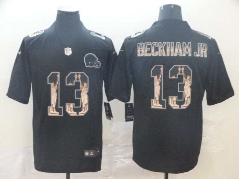 Men's Cleveland Browns Odell Beckham Jr. Black Player Game Jersey1 football jersey product view 1
