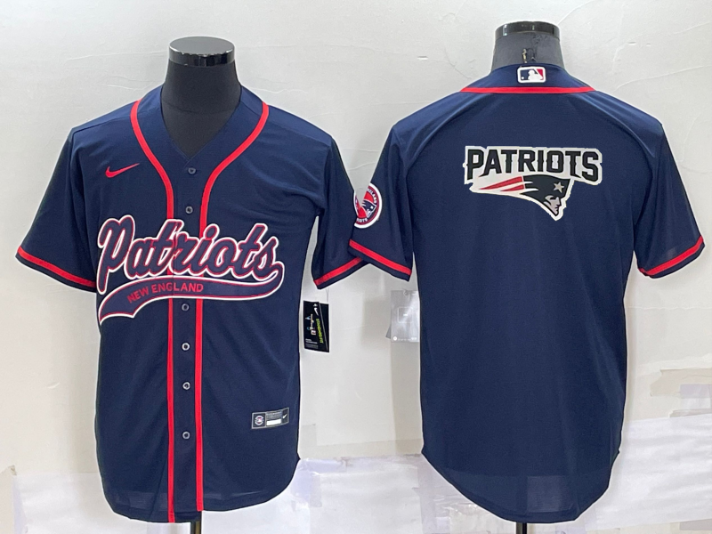 Men's New England Patriots Navy Game Jersey football jersey product view 1
